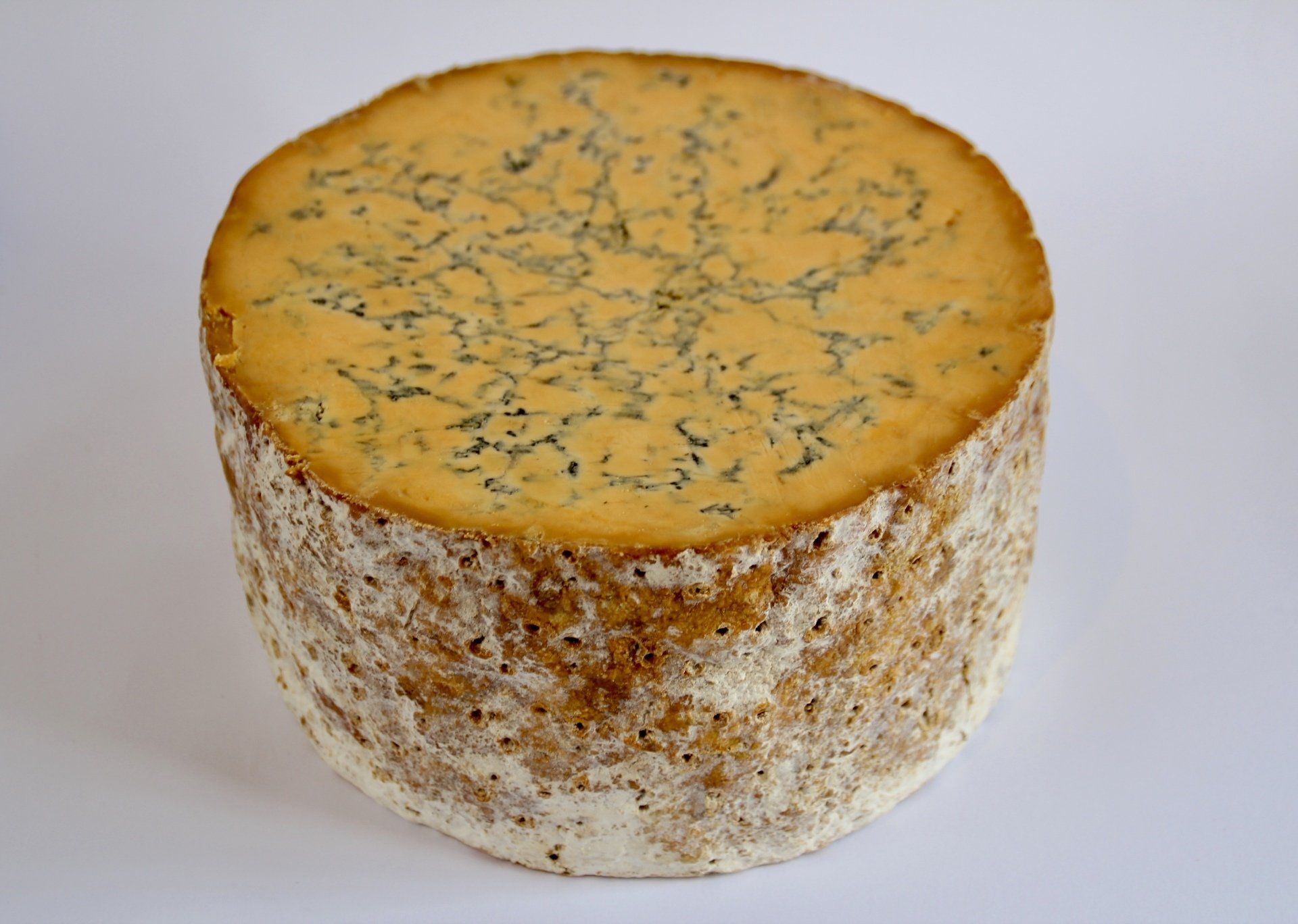 a piece of cheese is sitting on a white surface