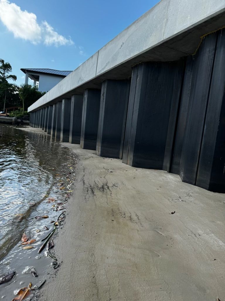 A bridge over a body of water with a house in the background