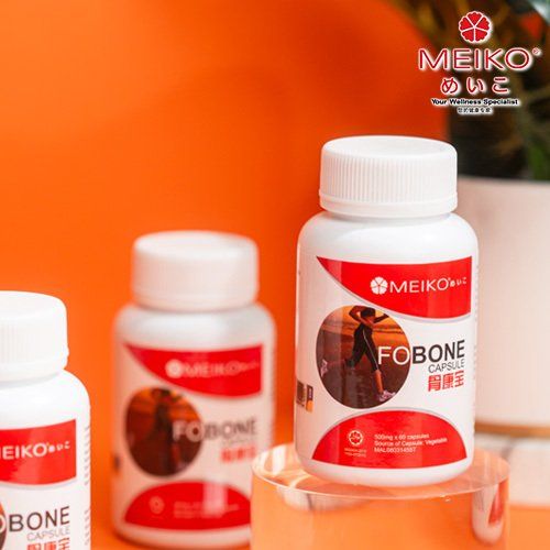 Meiko FoBone joint and bone care capsules bottle with natural herbal supplement