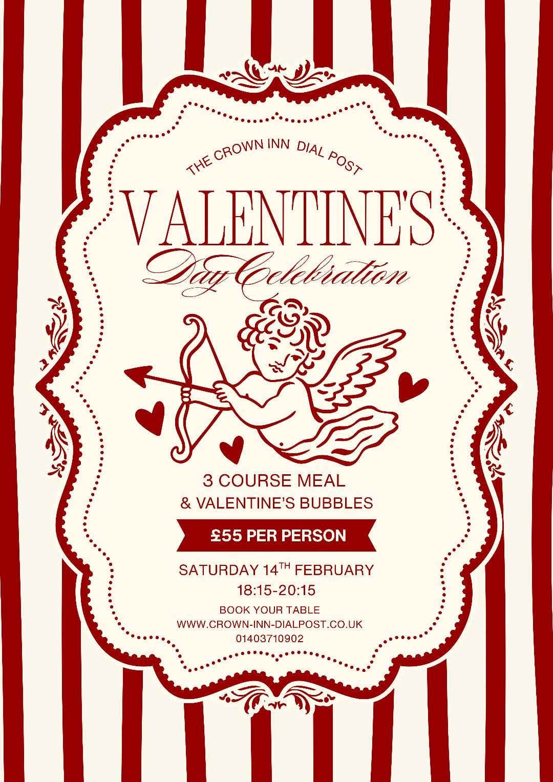 Valentine's Day menu at Crown Inn Dial Post