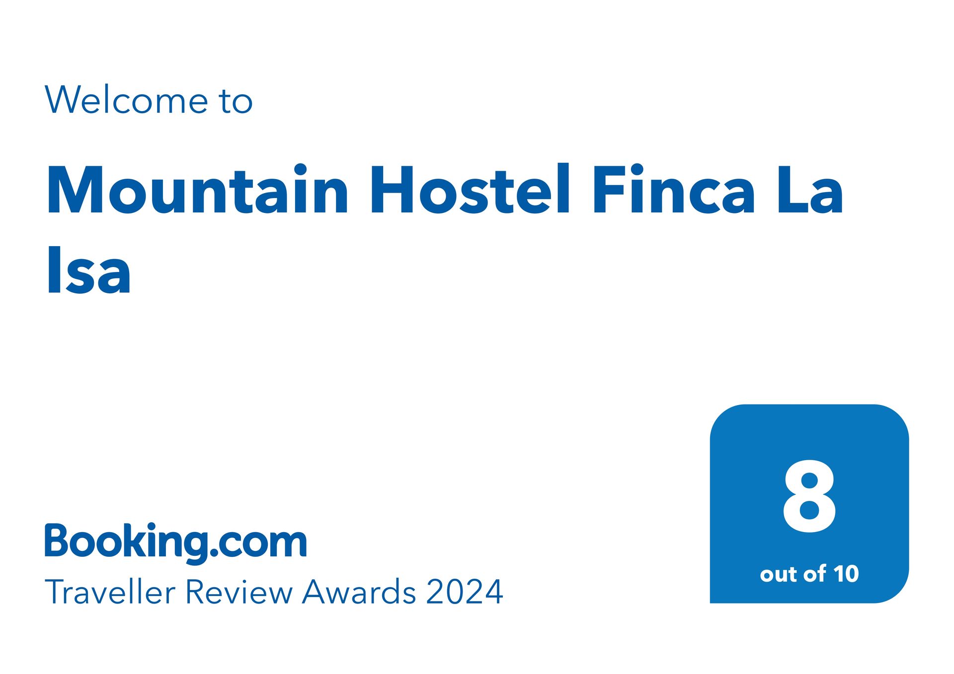 A review that rates the accommodation 8 out of 10 on Booking.com.