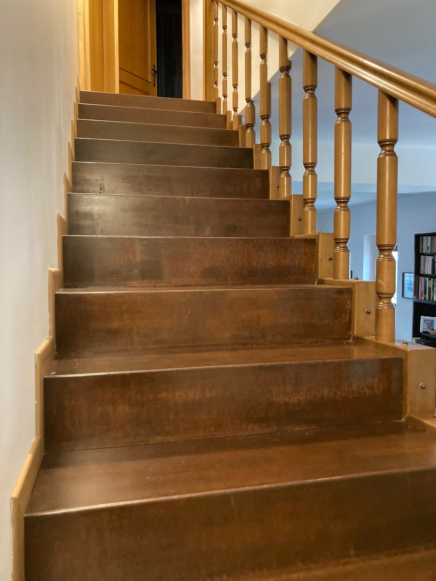 scala in acciaio corten