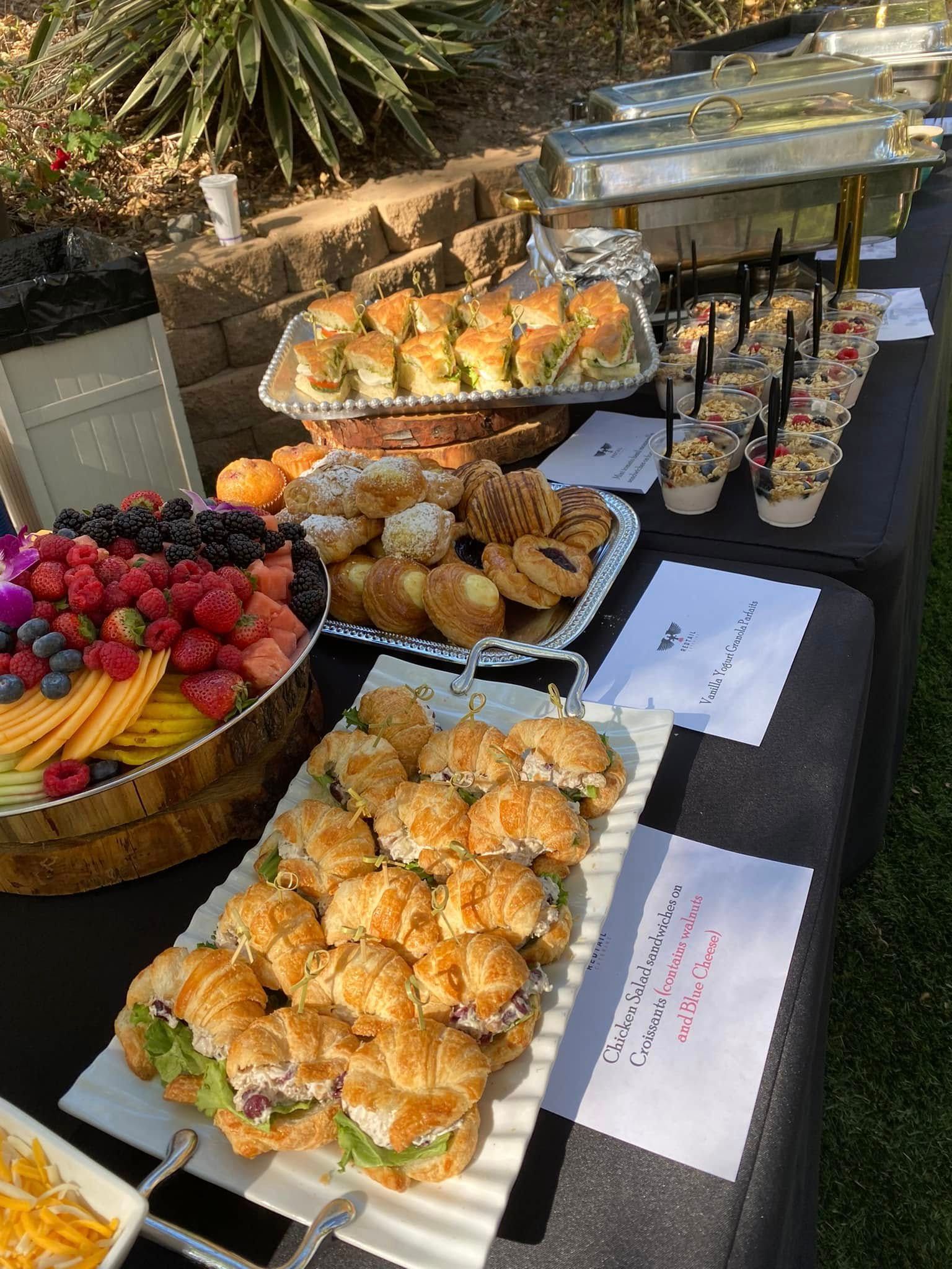 crescent sandwiches on lunch buffet