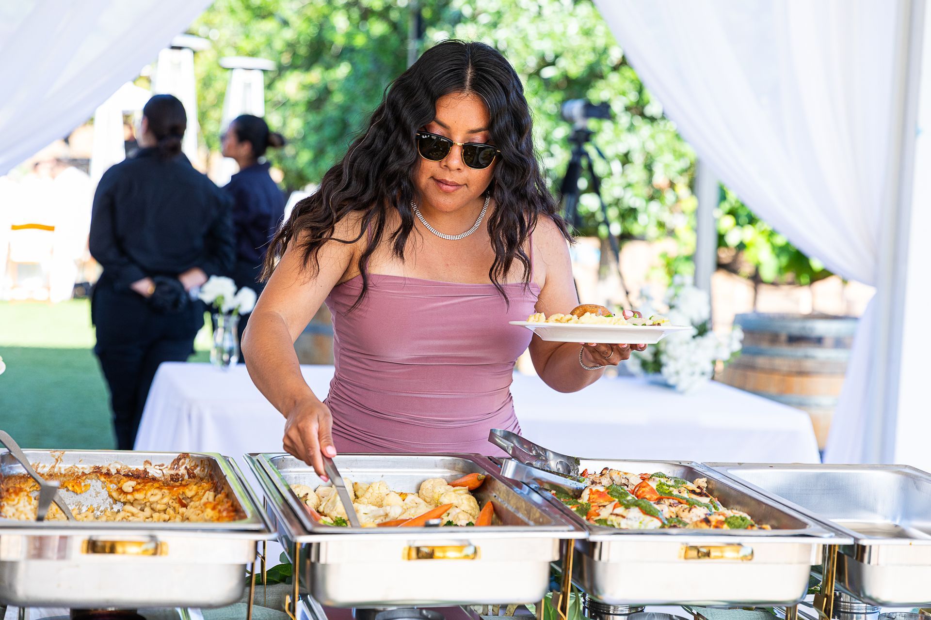 wedding guest at buffet san diego