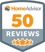 HomeAdvisor shield badge with the text