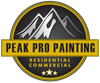 Logo for Peak Pro Painting featuring a stylized mountain, the company name, and the words