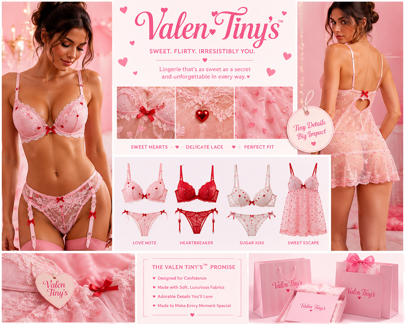 ValenTiny’s logo on a red background with candy hearts, text about a license opportunity, and 