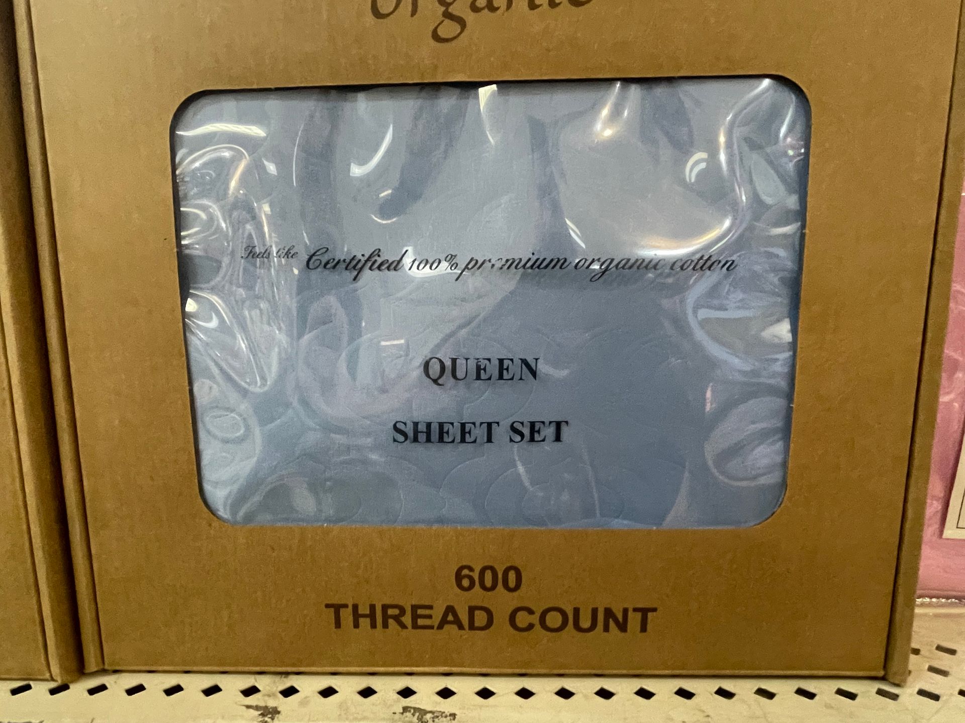 A queen sheet set with 600 thread count