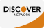 The logo for the discover network is orange and white.