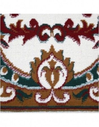 A close up of a rug with a floral pattern