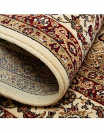 A close up of a rug with a floral pattern