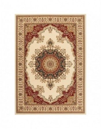 A rug with a circular design on it