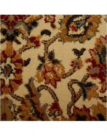 A close up of a rug with a floral pattern