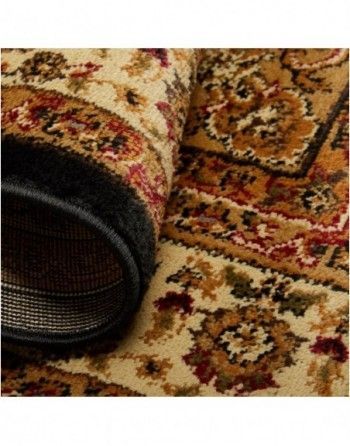 A close up of a rug with a floral pattern