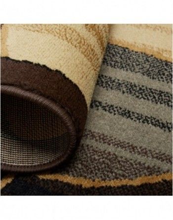 A close up of a rug with a striped pattern