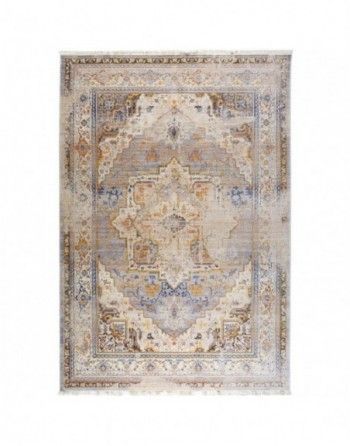 A rug with a pattern on it is on a white background.