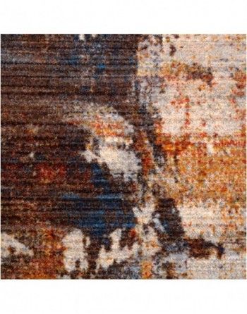A close up of a rug with a painting on it.