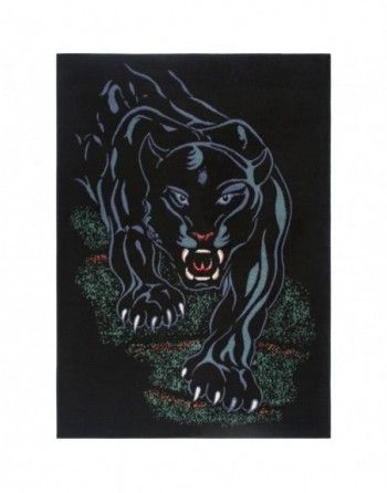 A painting of a black panther on a black background