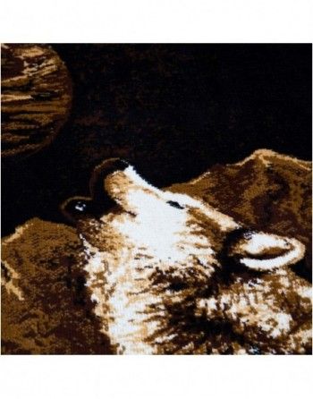 A painting of a wolf howling at the moon