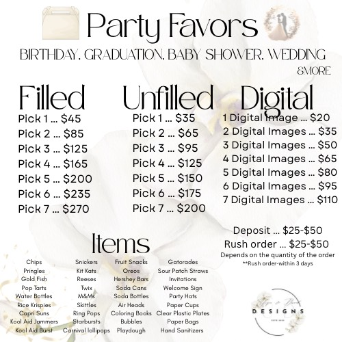 U&D Party Favors - Filled