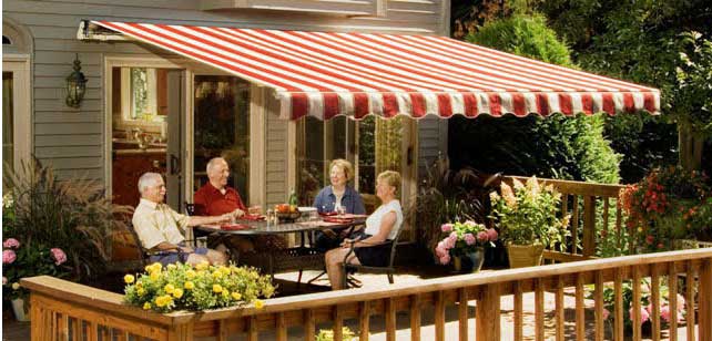Group of Elderly Eating in the Garden — Louisville, KY — Lexington Tent & Awning Company