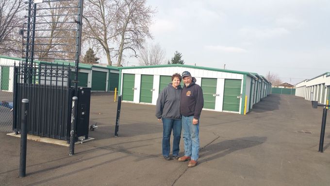Couple Standing In Front Of Storage Unit — Walla Walla, WA — Frontier East Storage