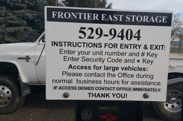 Instructions For Entry And Exit — Walla Walla, WA — Frontier East Storage