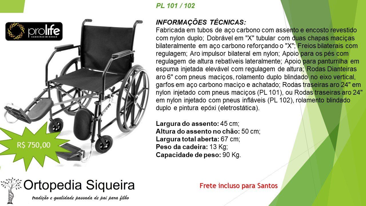 cadeira de rodas prolife PL 001