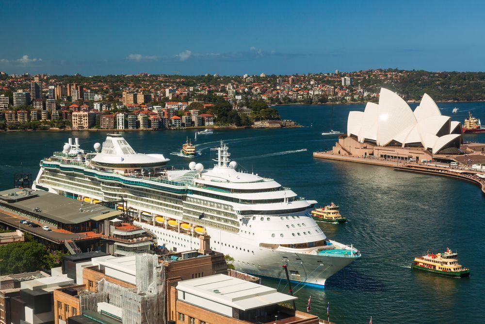 A Cruise Ship Is Docked In Front Of The Opera House In Sydney — Coastal Vibez In Sydney, NSW