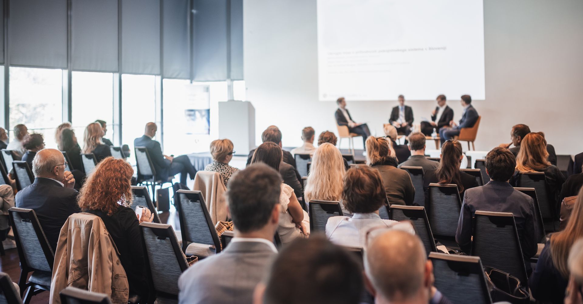 Panel Discussion on Stage in Front of an Audience  Modern Conference — Coastal Vibez In The Entrance, NSW