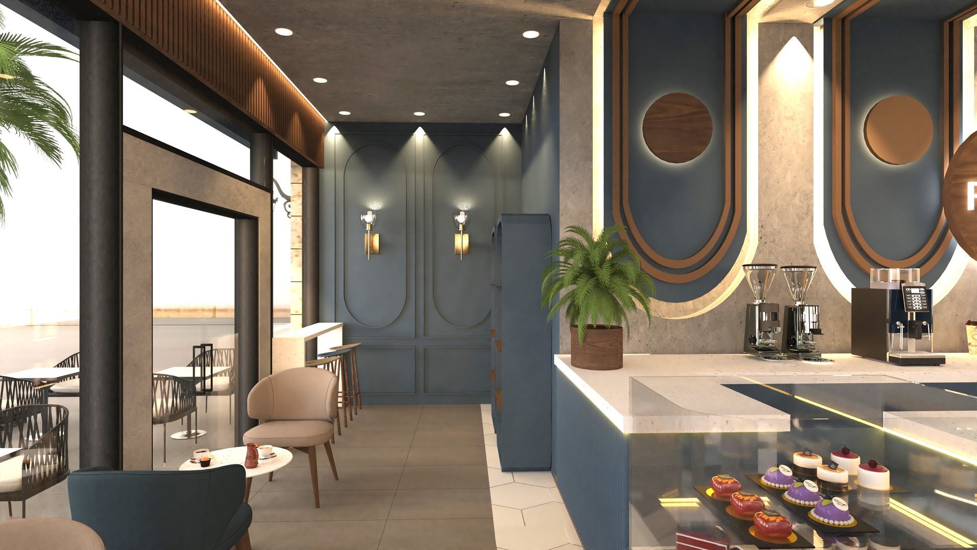 مطعم مقهى تصميم داخلي