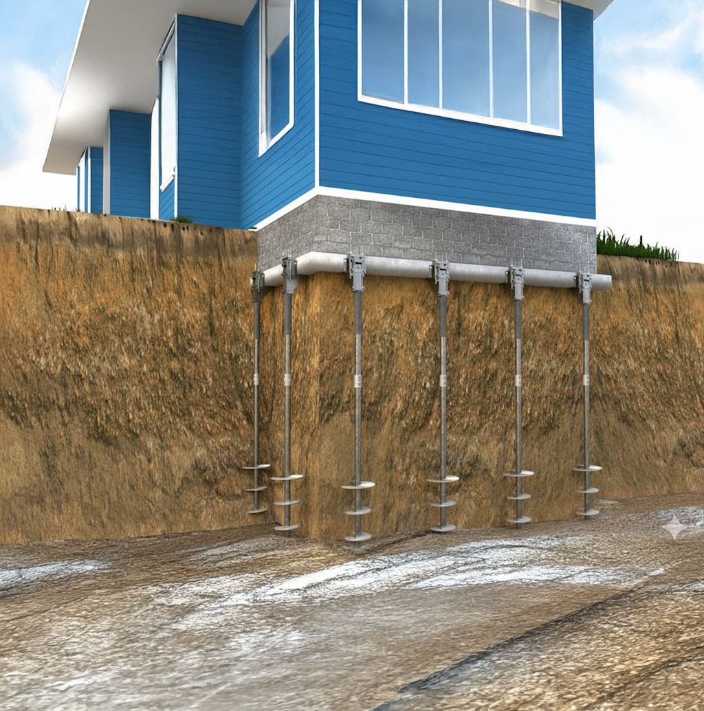 A concrete driveway with a texan logo on it