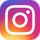 The instagram logo has a purple and orange background