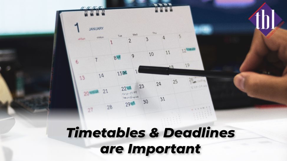 Timetables and Deadlines — Rolesville, NC — TBL Business Solutions
