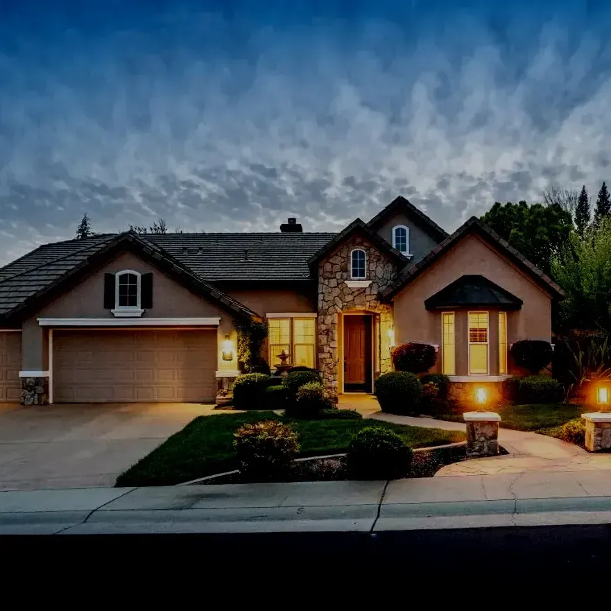 Elegant white house with a large driveway and palm trees - Sonia Immers, Rocklin, CA best realtor in Rocklin Real Estate