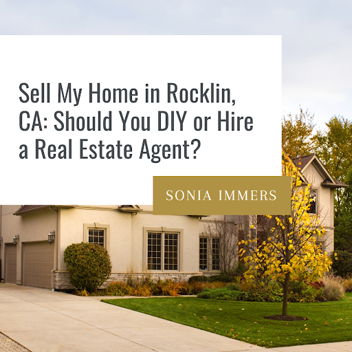 Modern Rocklin, CA home with autumn trees, promoting a blog by Sonia Immers on selling your home with or without an agent.