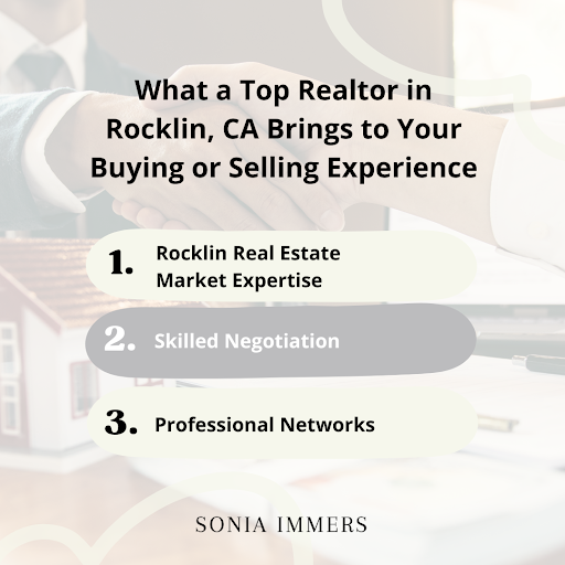 Top Realtor in Rocklin, CA shares 3 key benefits: market expertise, skilled negotiation, and strong professional networks.