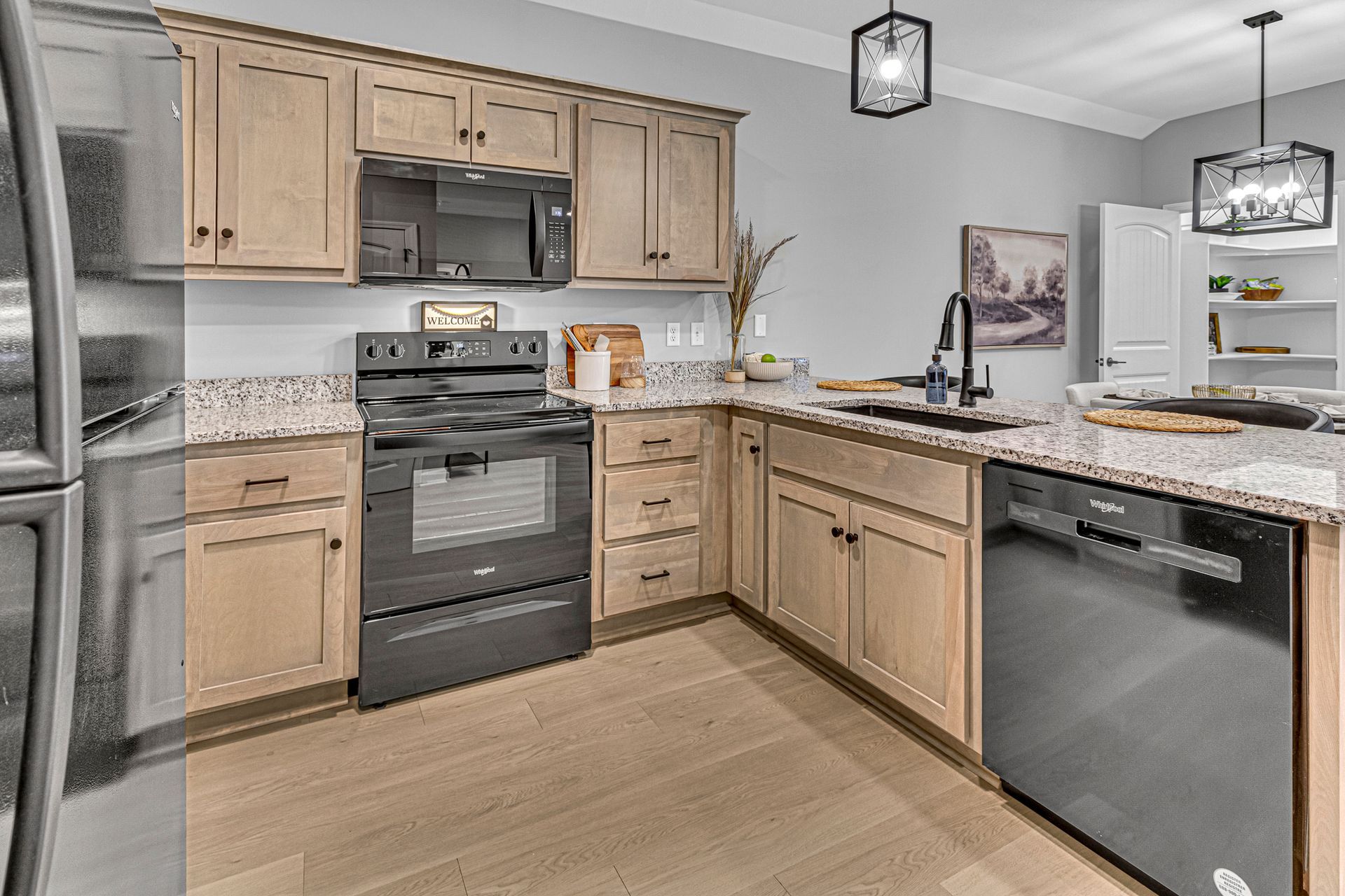 Photo of a cottage kitchen. 