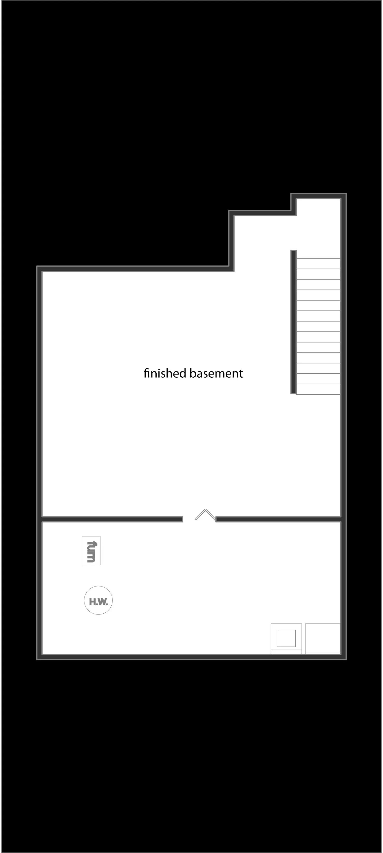 A black and white floor plan of a house.