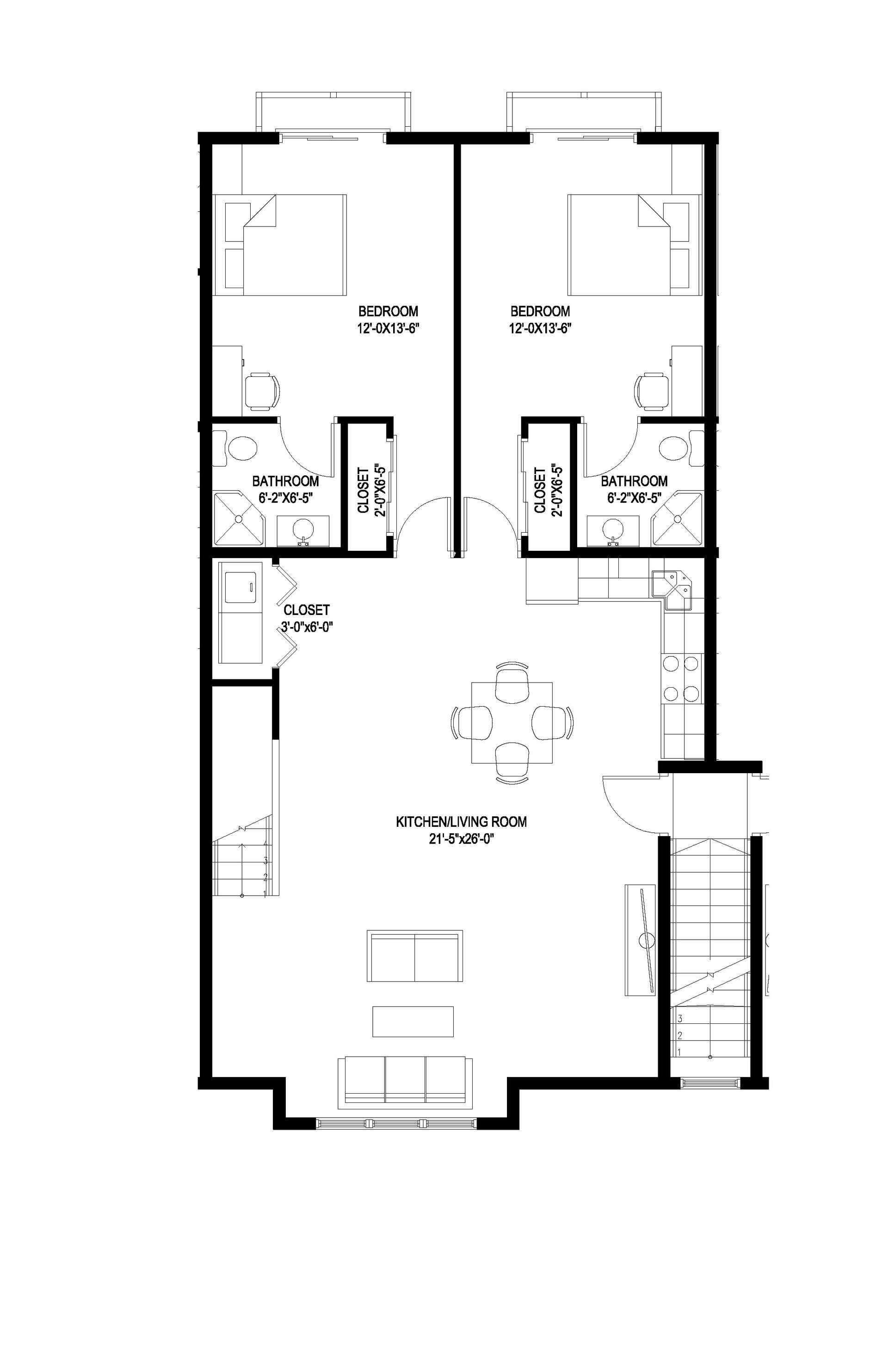A black and white floor plan of a house.