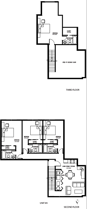A black and white floor plan of a house.