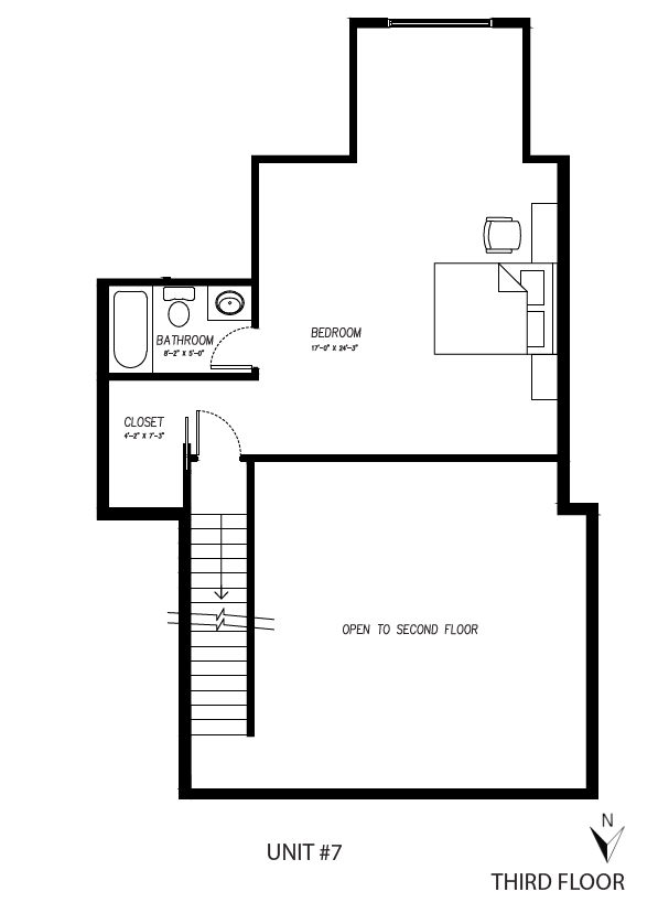 A black and white floor plan of a house.