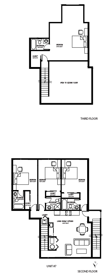 A black and white floor plan of a house