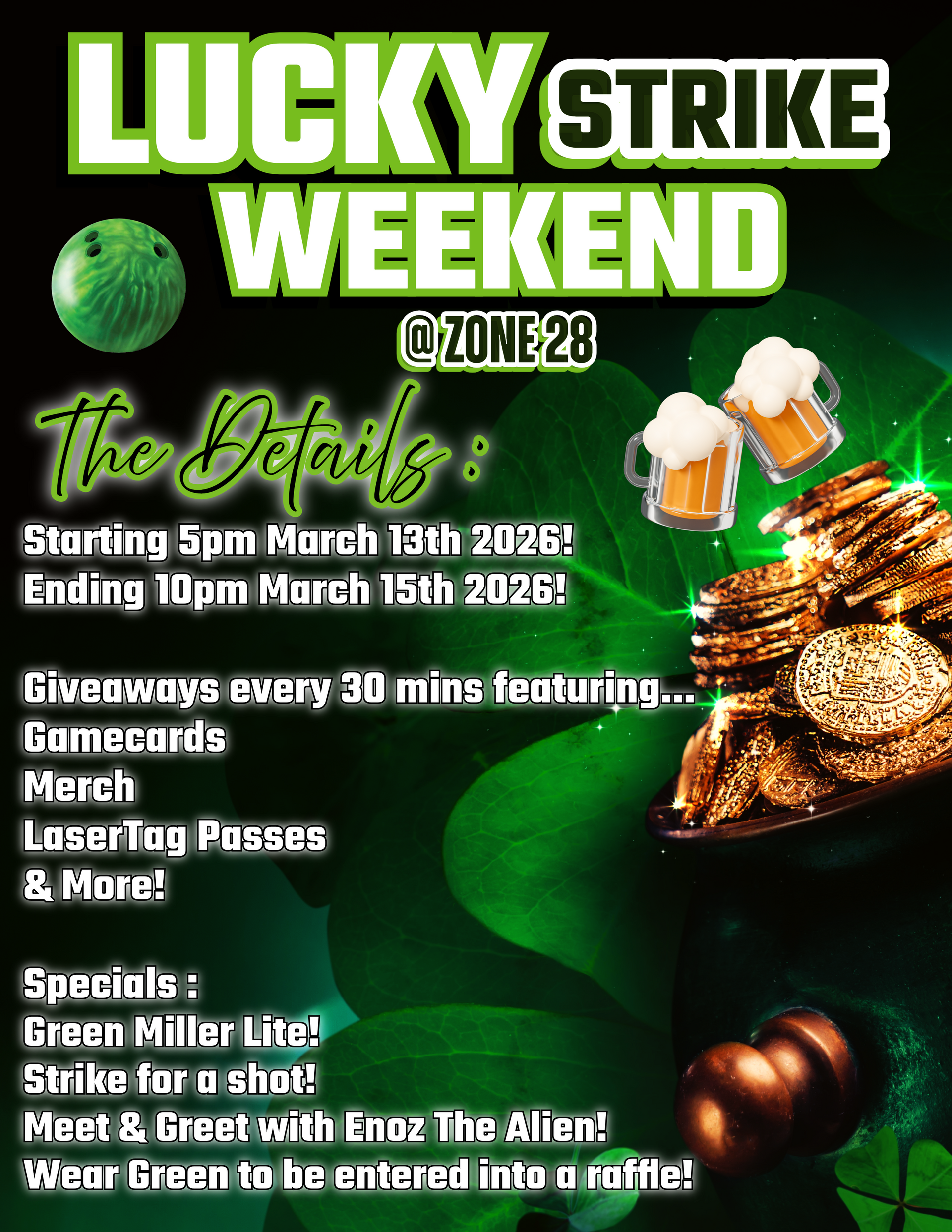 Picture about lucky strike weekend at zone 28's bowling center