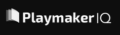 A black and white logo for playmaker iq