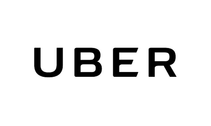 The uber logo is black and white on a white background.