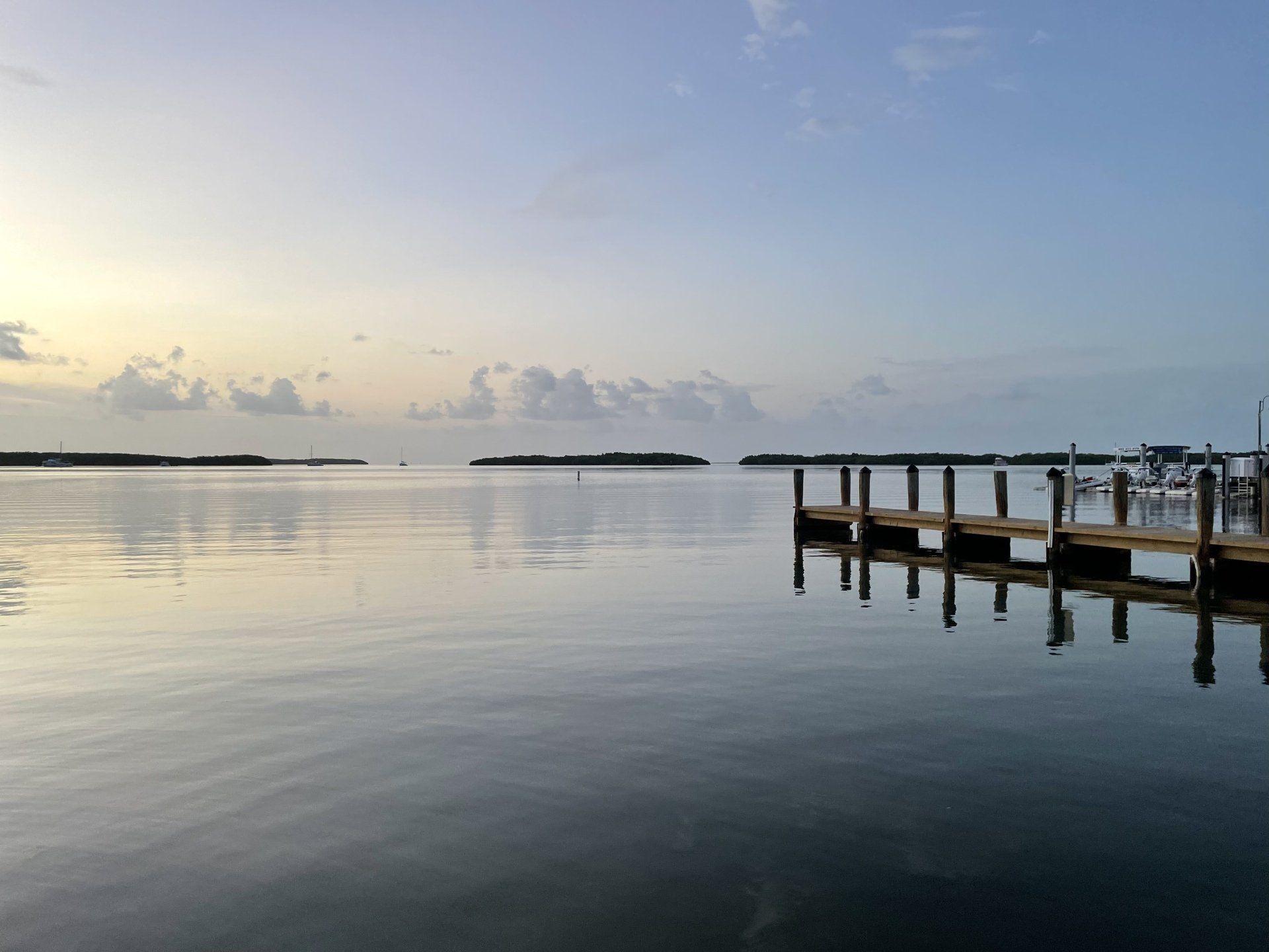 A dock in the middle of a body of water