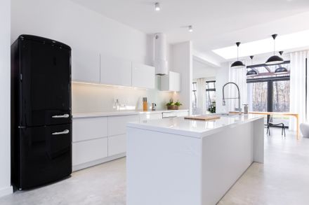 White kitchen installation and manufactured