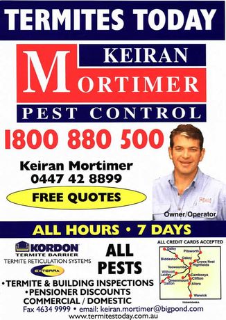 Offering Free Quotes for All Pest Control | Keiran Mortimer Pest Control