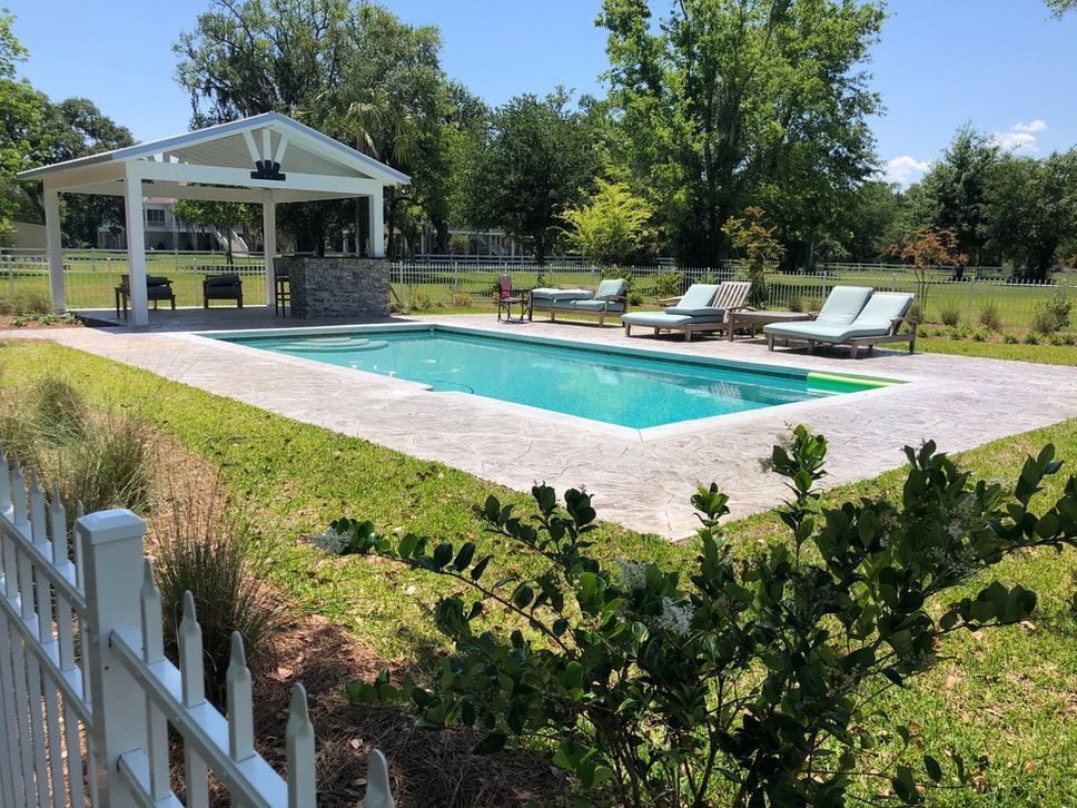 Swimming Pool with Outdoor Kitchen — Long Beach, MS — Greenscape Brothers